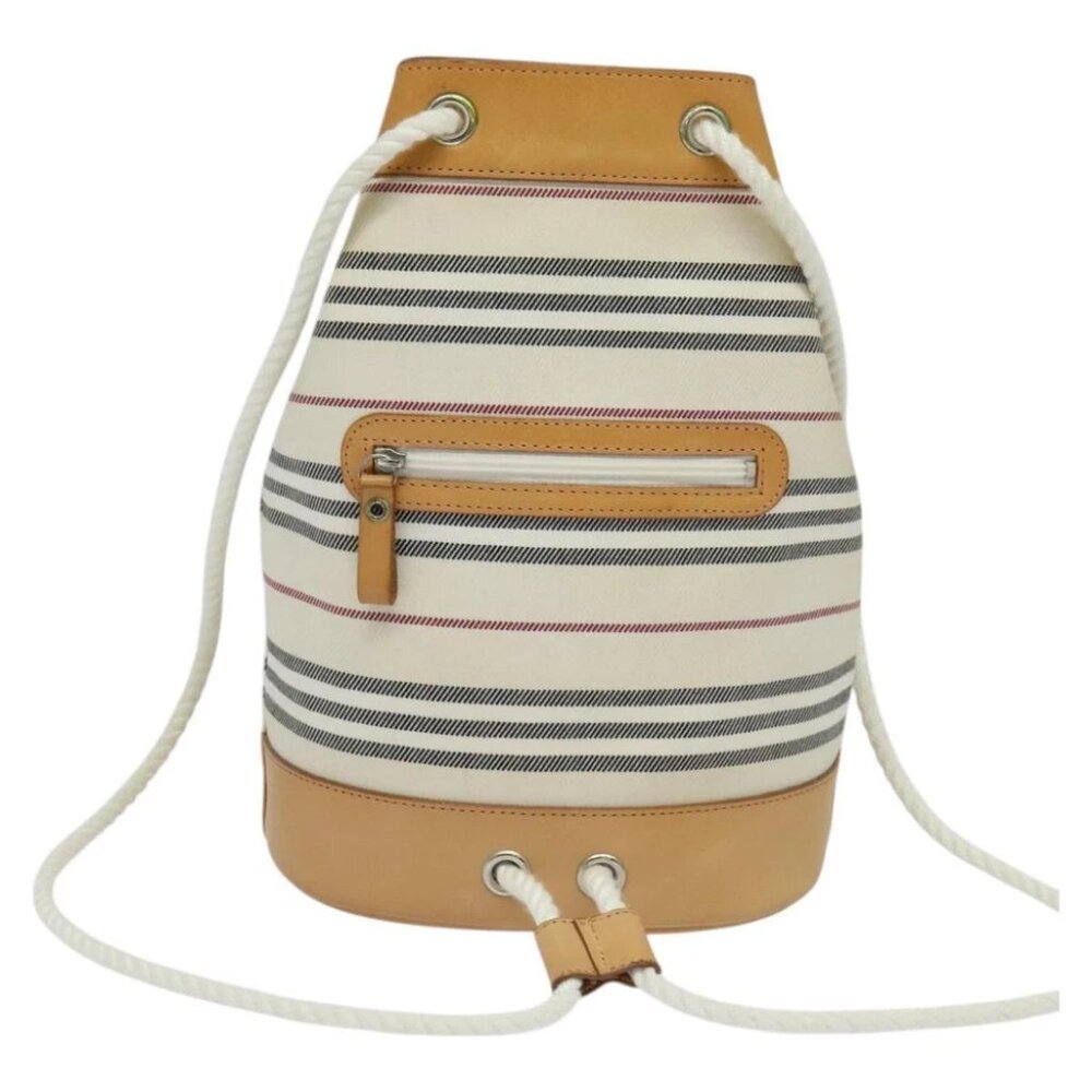 BURBERRY Shoulder Bag Canvas Leather White - Picture 3 of 16